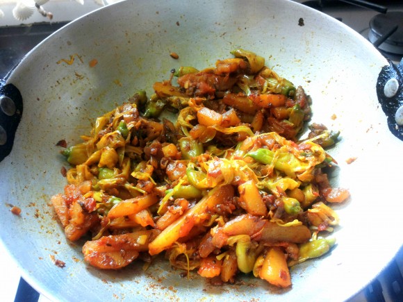 August phool and aaloo (potato) ki sabji