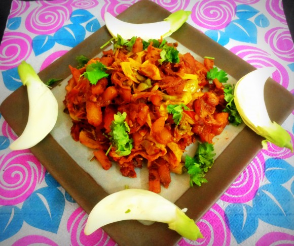 August phool and aaloo (potato) ki sabji
