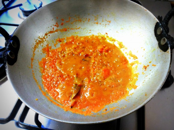 fry till oil separates from the masala