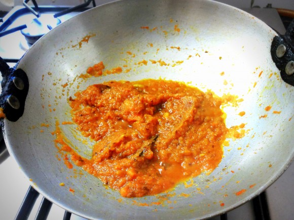 fry till oil separates from the masala