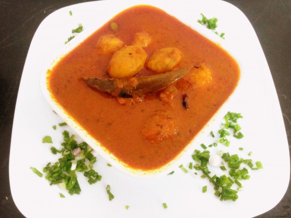 Pricked aaloo Dum (pricked potato masala)