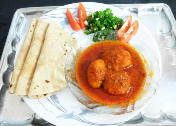 Pricked aaloo Dum (pricked potato masala)