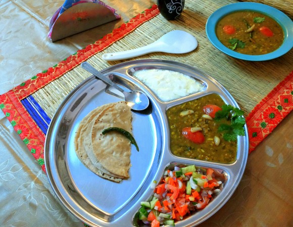 Garlicky Masoor dal (brown skin lentil/red lentil): dal