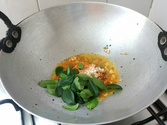 add curry leaves, 