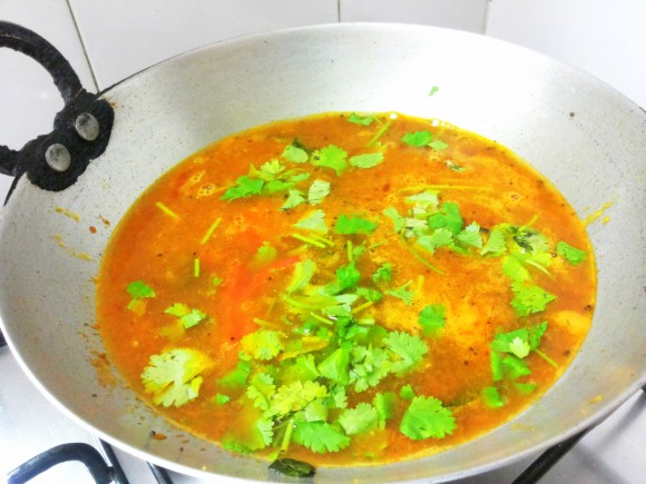 add fresh coriander leaves 