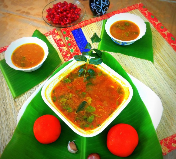 Tomato garlic rasam (south Indian dish)