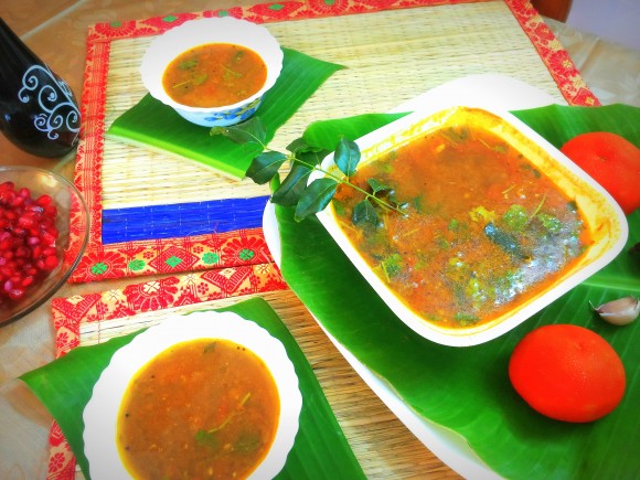 Tomato garlic rasam (south Indian dish)