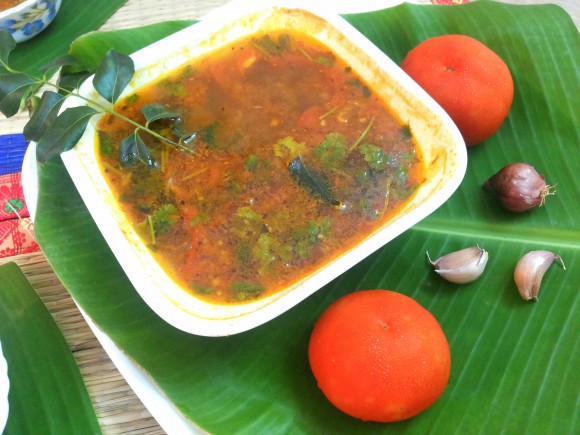Tomato garlic rasam (south Indian dish)