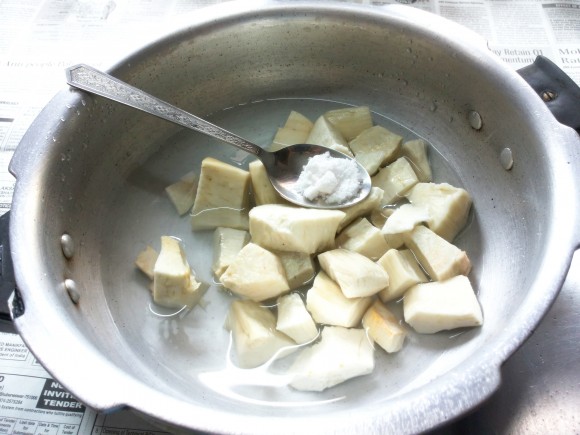 Boil tapioca with half teaspoon of salt