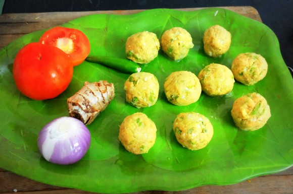 Shape it to lemon size ball