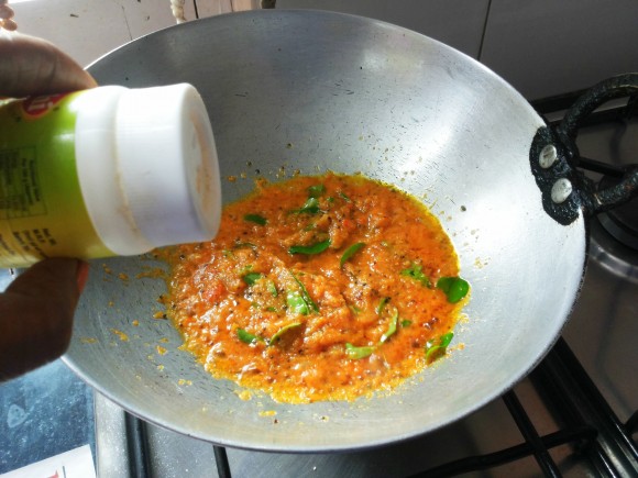 Add asafoetida, curry leaves