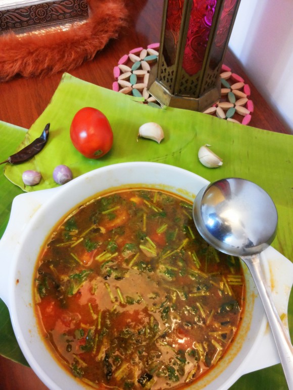 Pear rasam (south Indian dish)