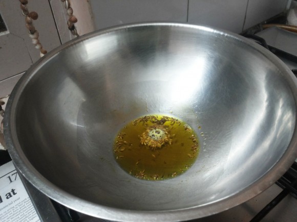 Heat oil and add cumin