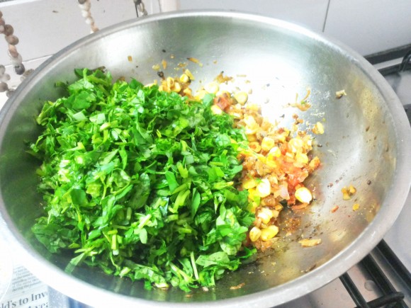 Add chopped fenugreek leaves