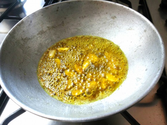  add garlic, asafoetida and ajawine 