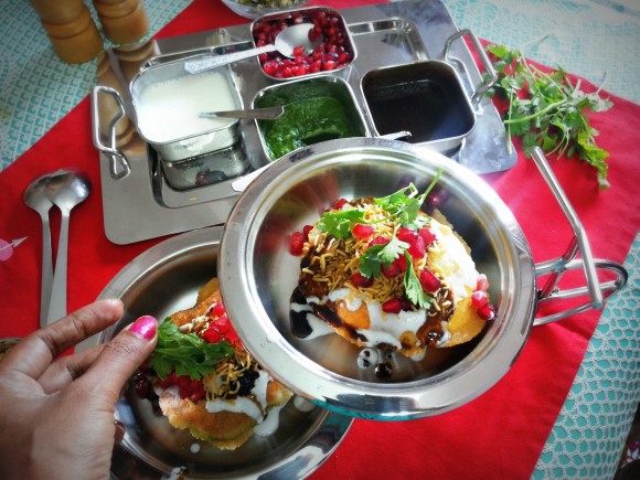 Decorate with Pomegranate and coriander leaves