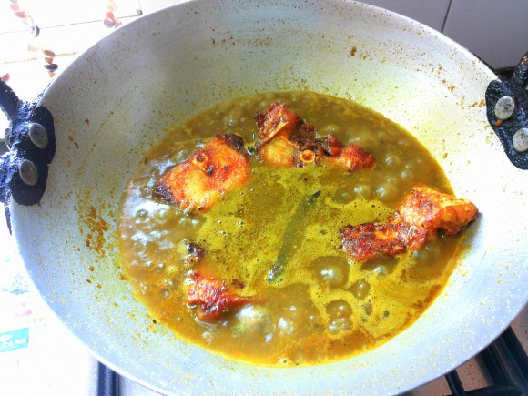 Add fried fish 