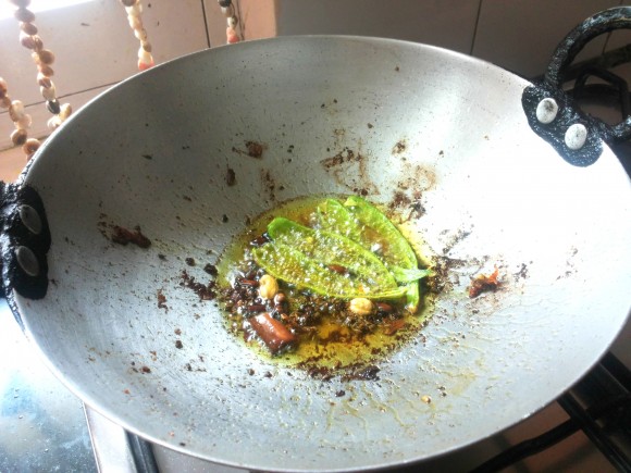 Add cumin, whole Garam masala and green chili