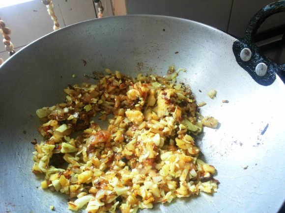 Add potato, cabbage and tomato