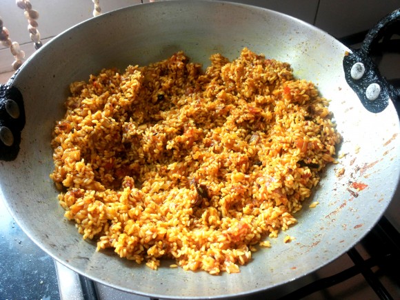 Add washed rice