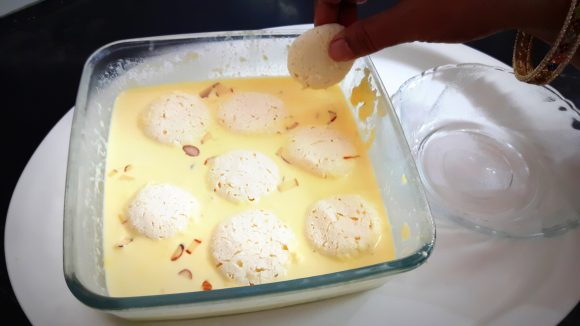 put in into prepared thick milk/malai. 