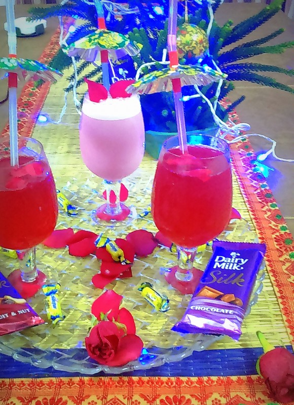 fresh rose petal drink
