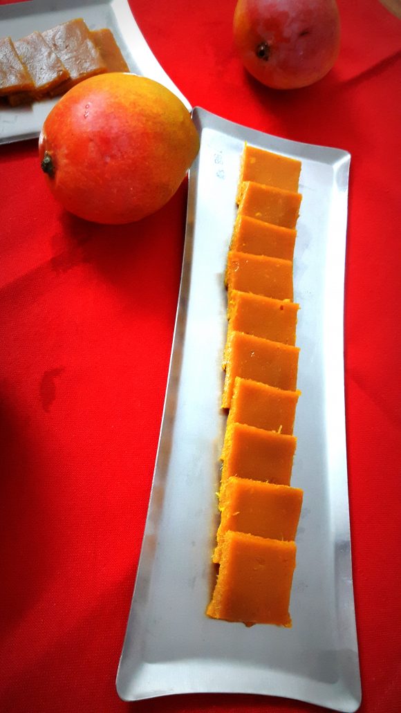 Aam papad/amawat (Mango fruit leather/dried Mango pulp)