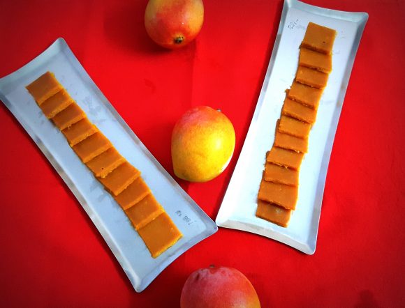 Aam papad/amawat (Mango fruit leather/dried Mango pulp)