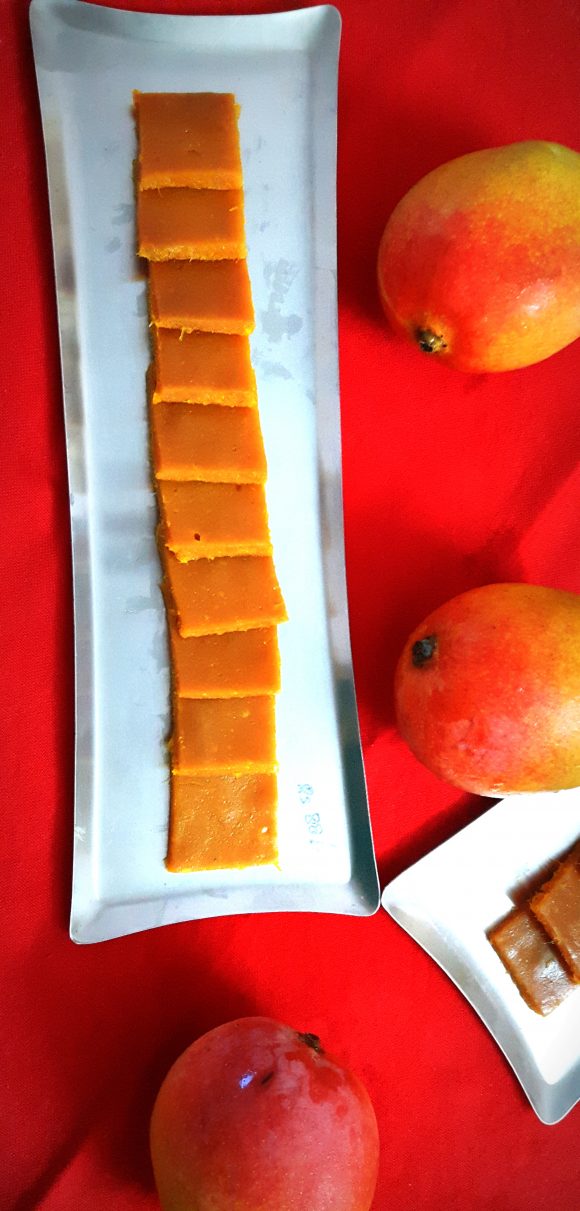 Aam papad/amawat (Mango fruit leather/dried Mango pulp)
