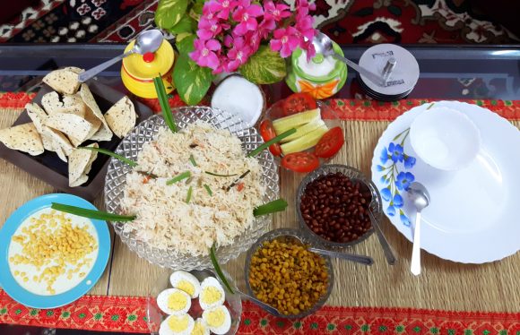Coconut milk pulao (Thengai pal pulao)