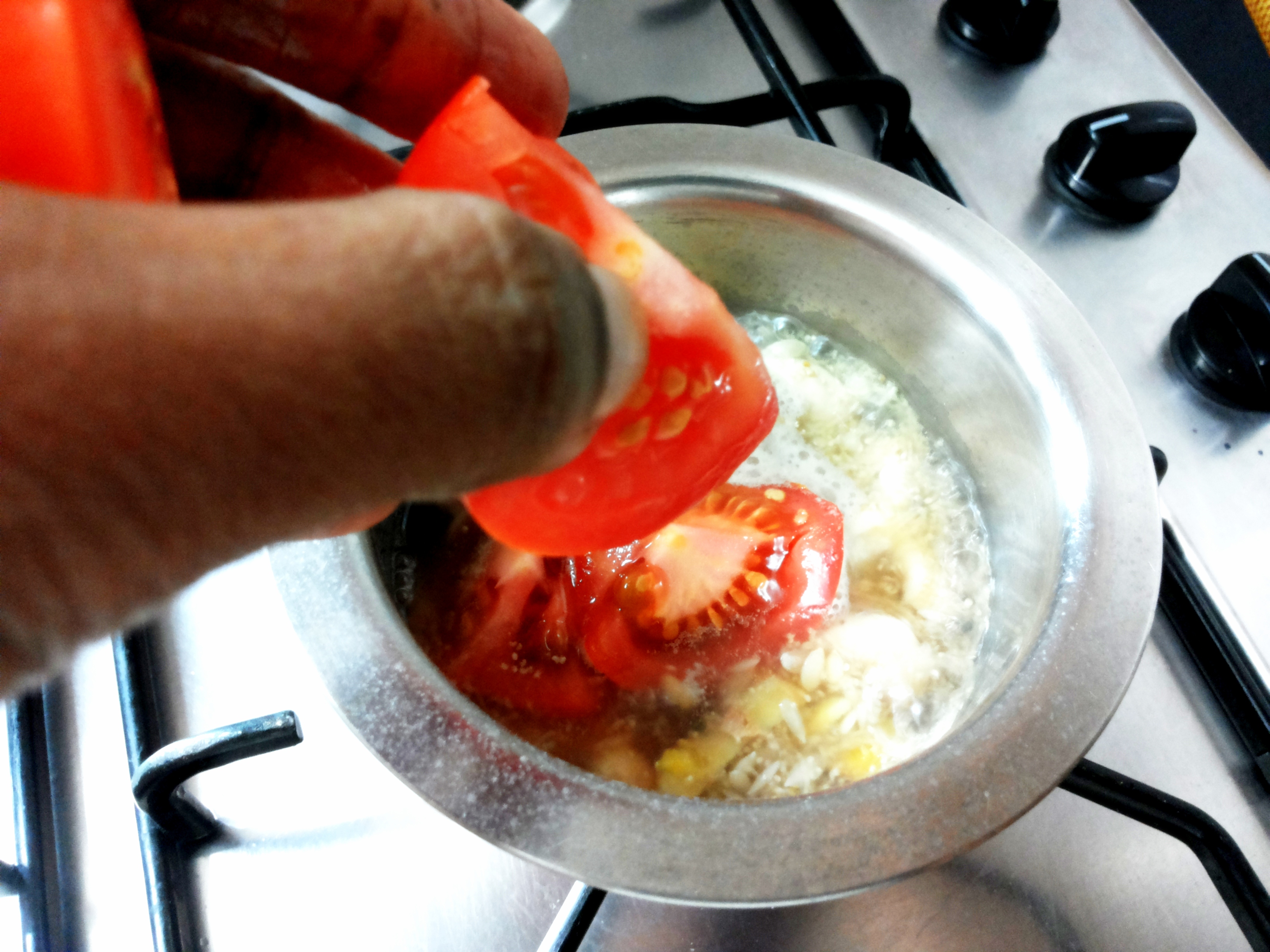 Boil cashew nut, poppy seed, melon seed and tomato