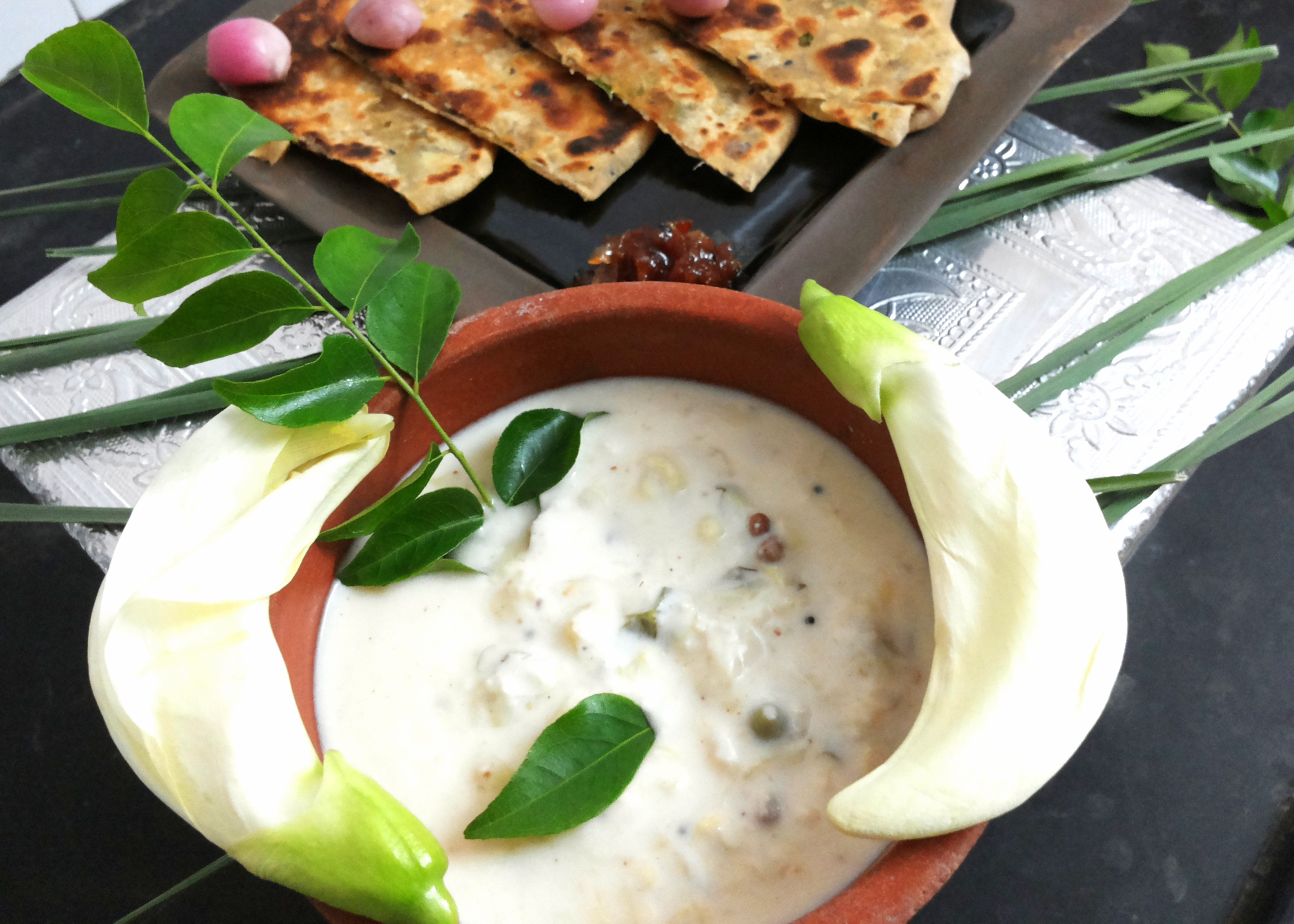August flower raita /pachdi (from south India)