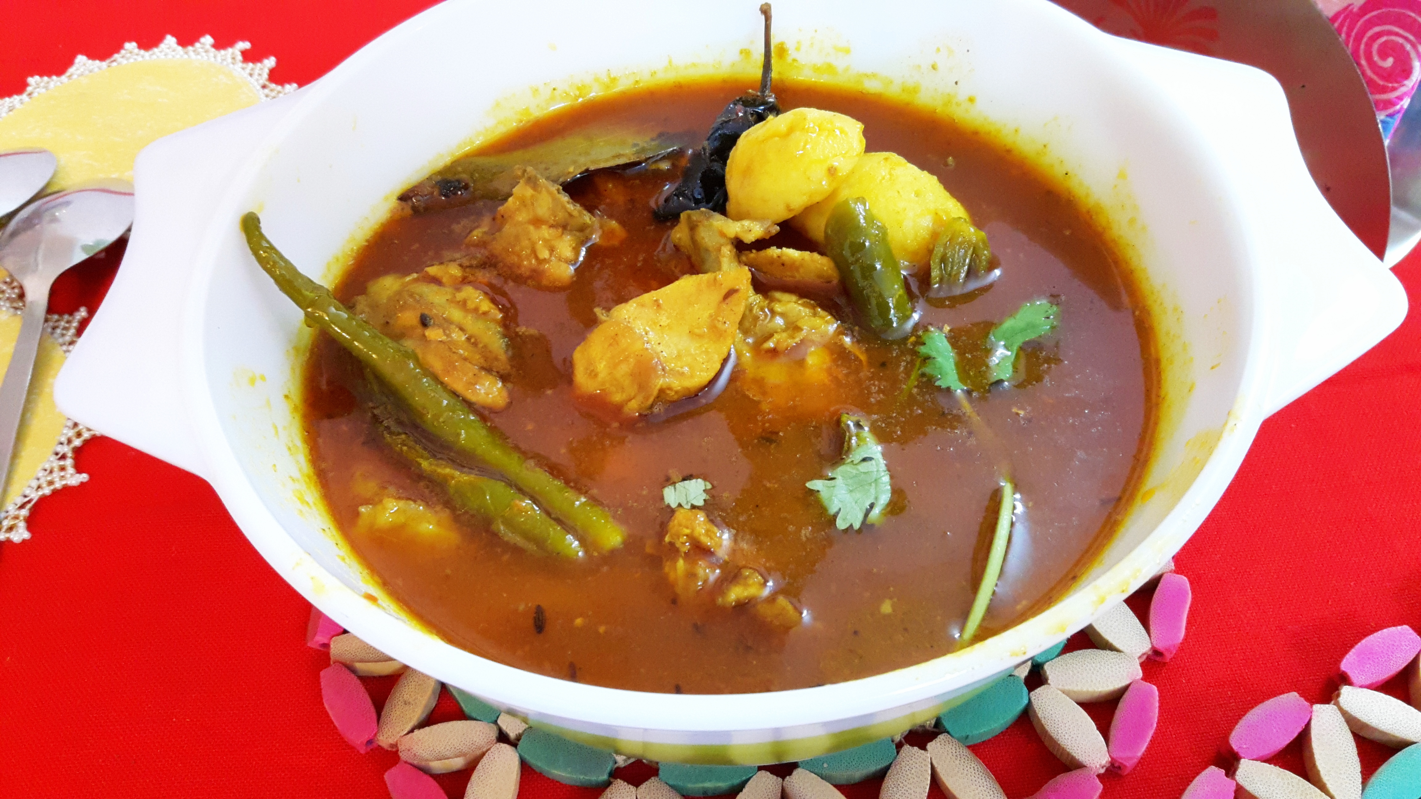 Chicken aaloo Dum (chicken potato Dum)