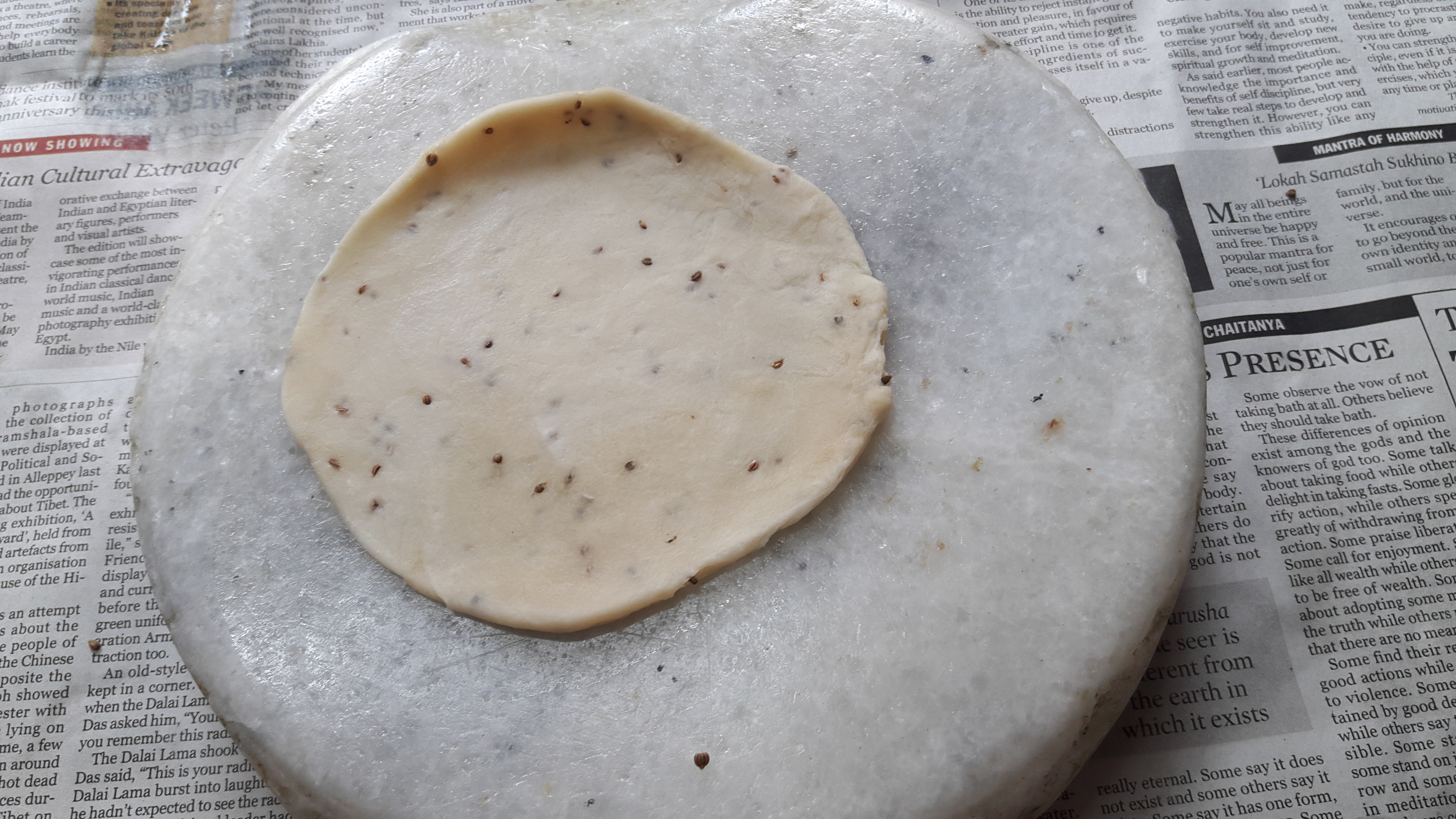 Roll the each ball in 5-6 inch diameter oval shape