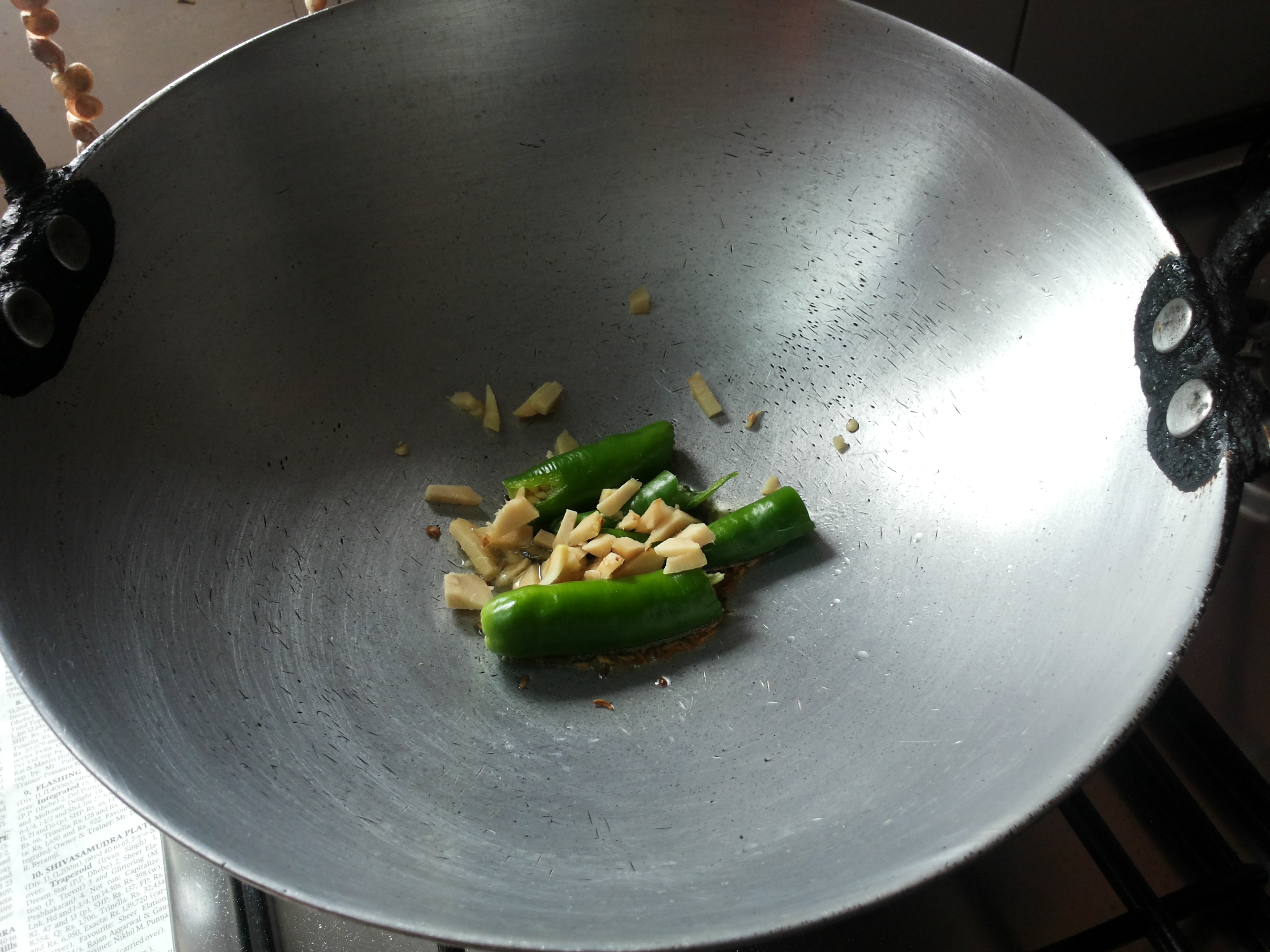 add ginger and green chili