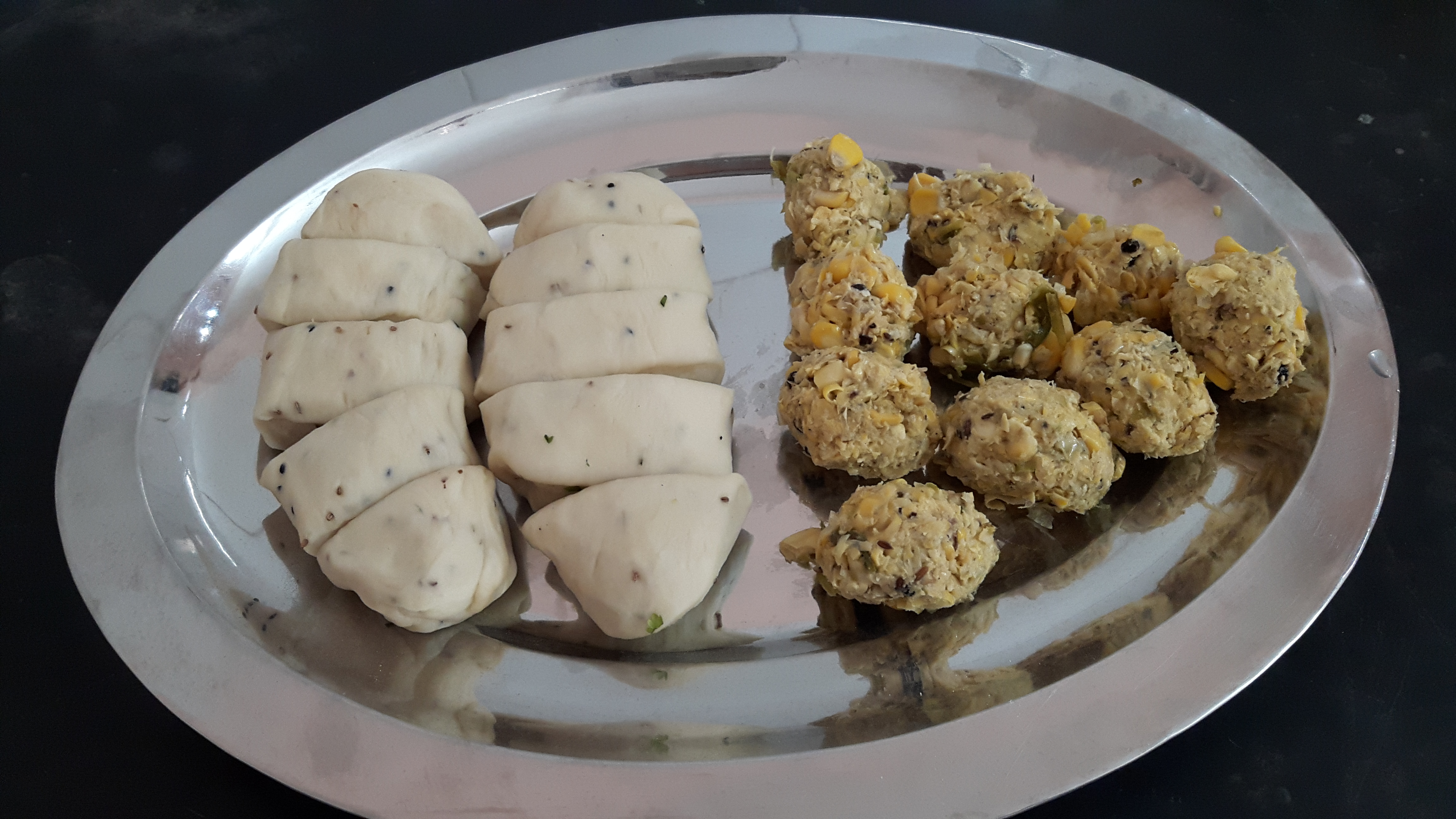 dough ball and stuffing ball