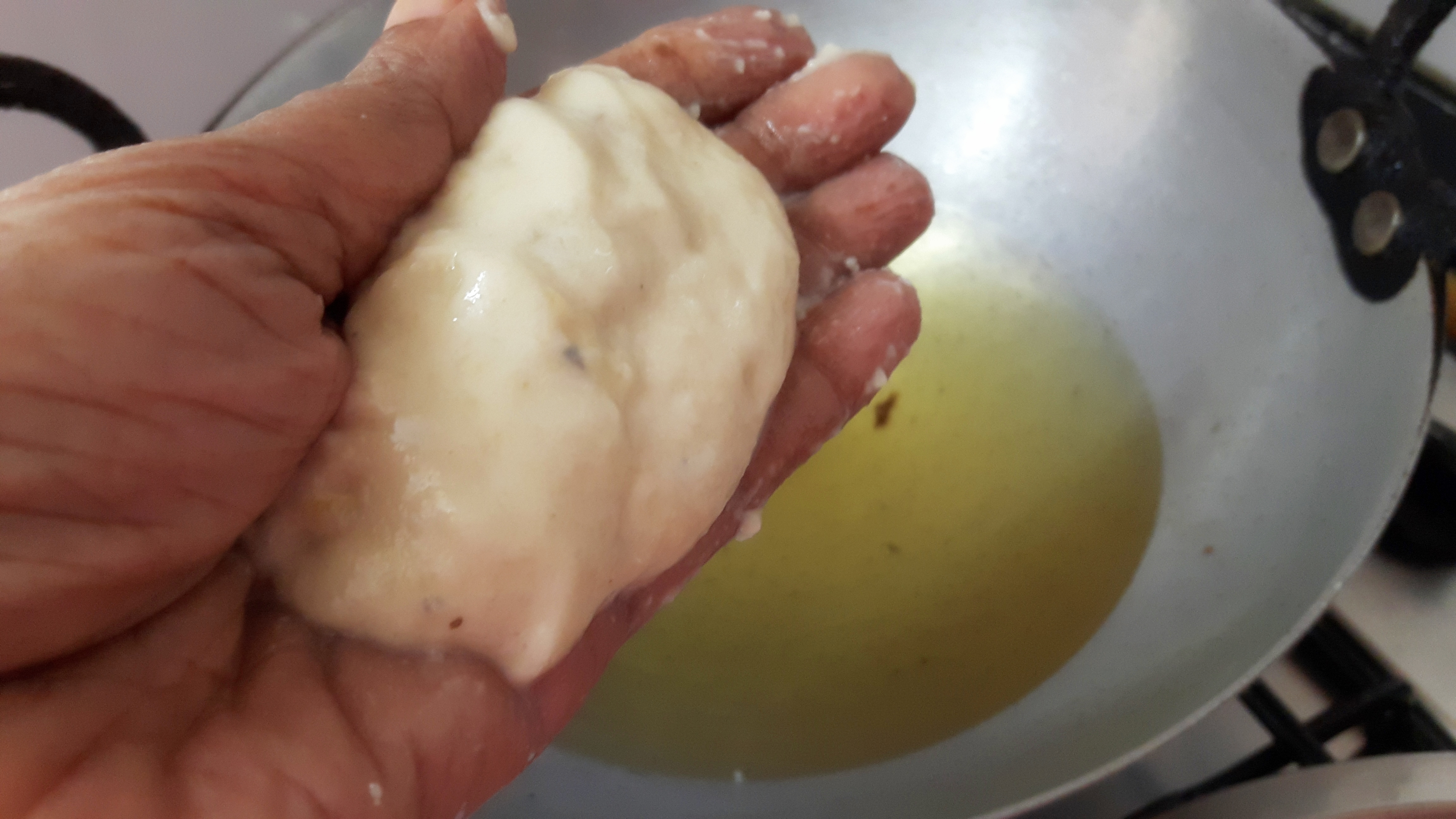 put this stuffed (vada) into hot oil