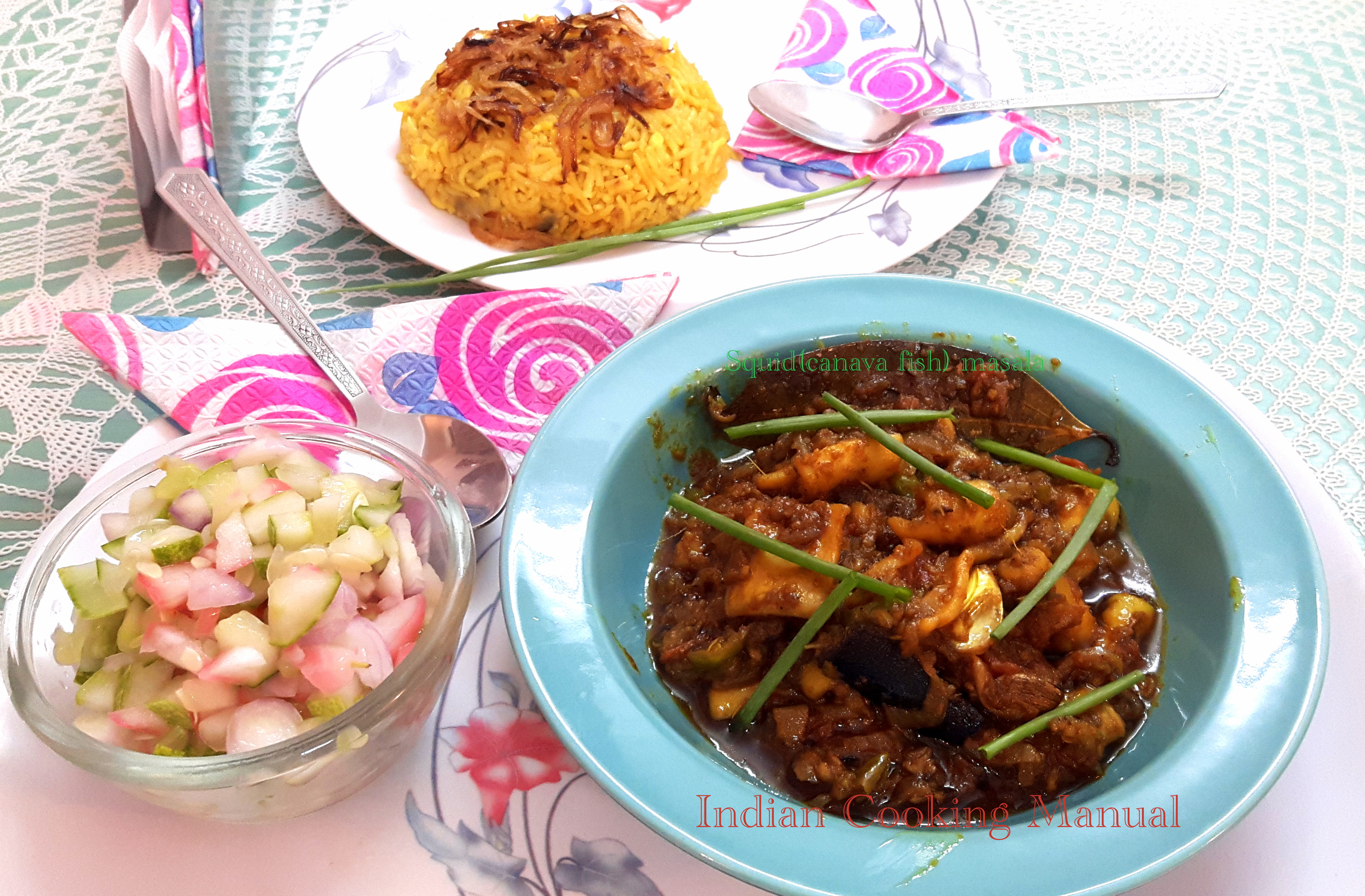Squid (kanava fish) masala