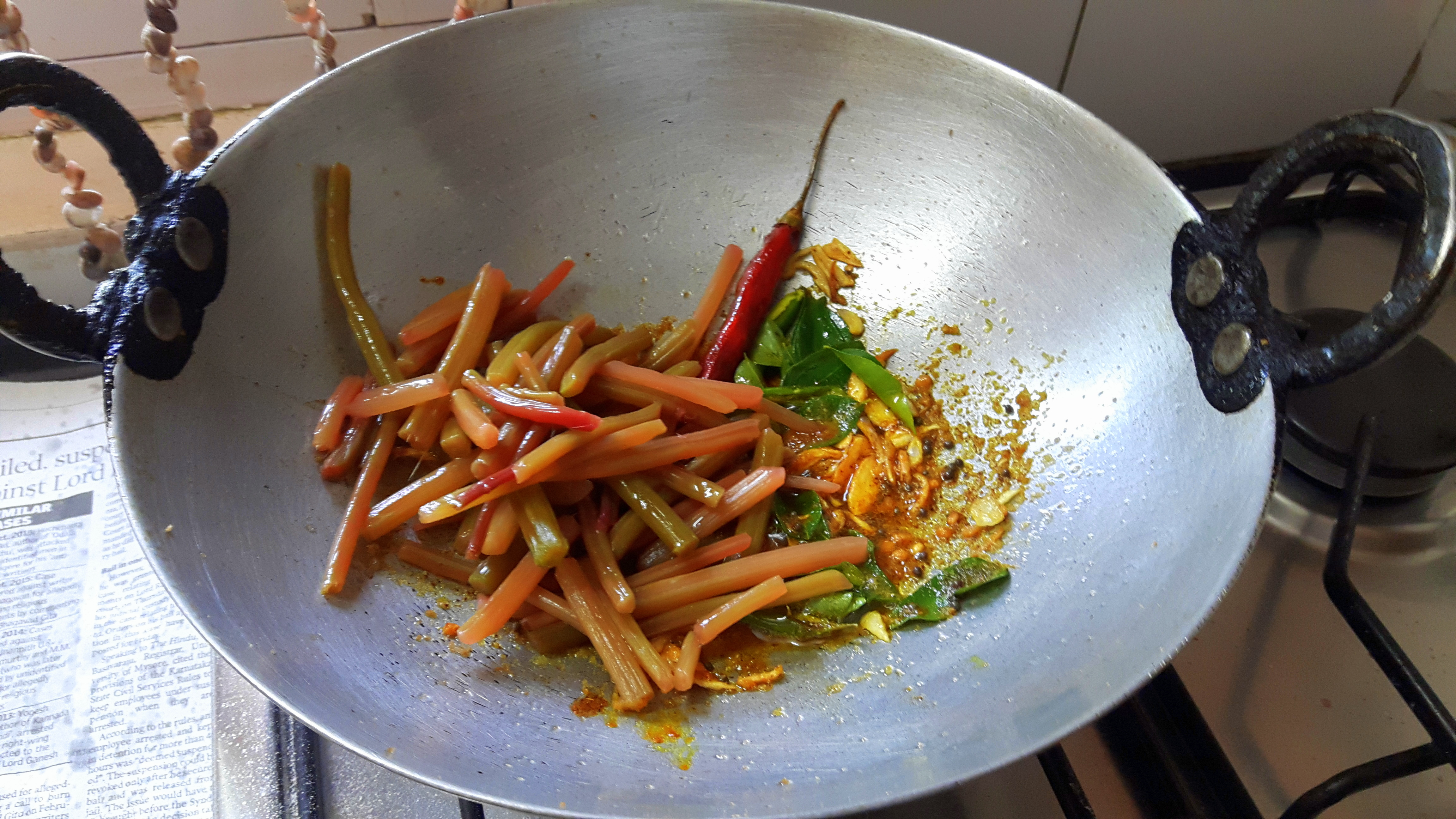 Add boiled stem