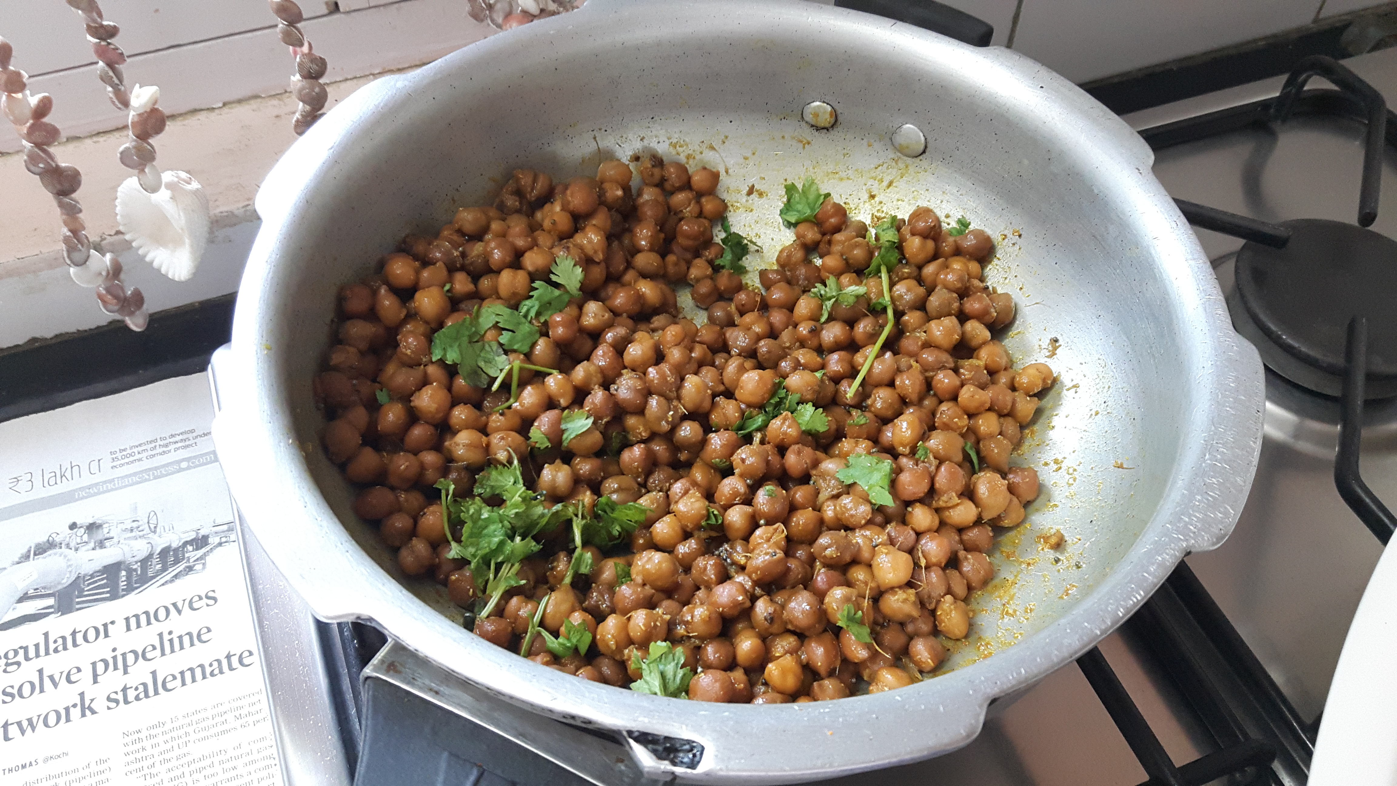 decorate with coriander leaves