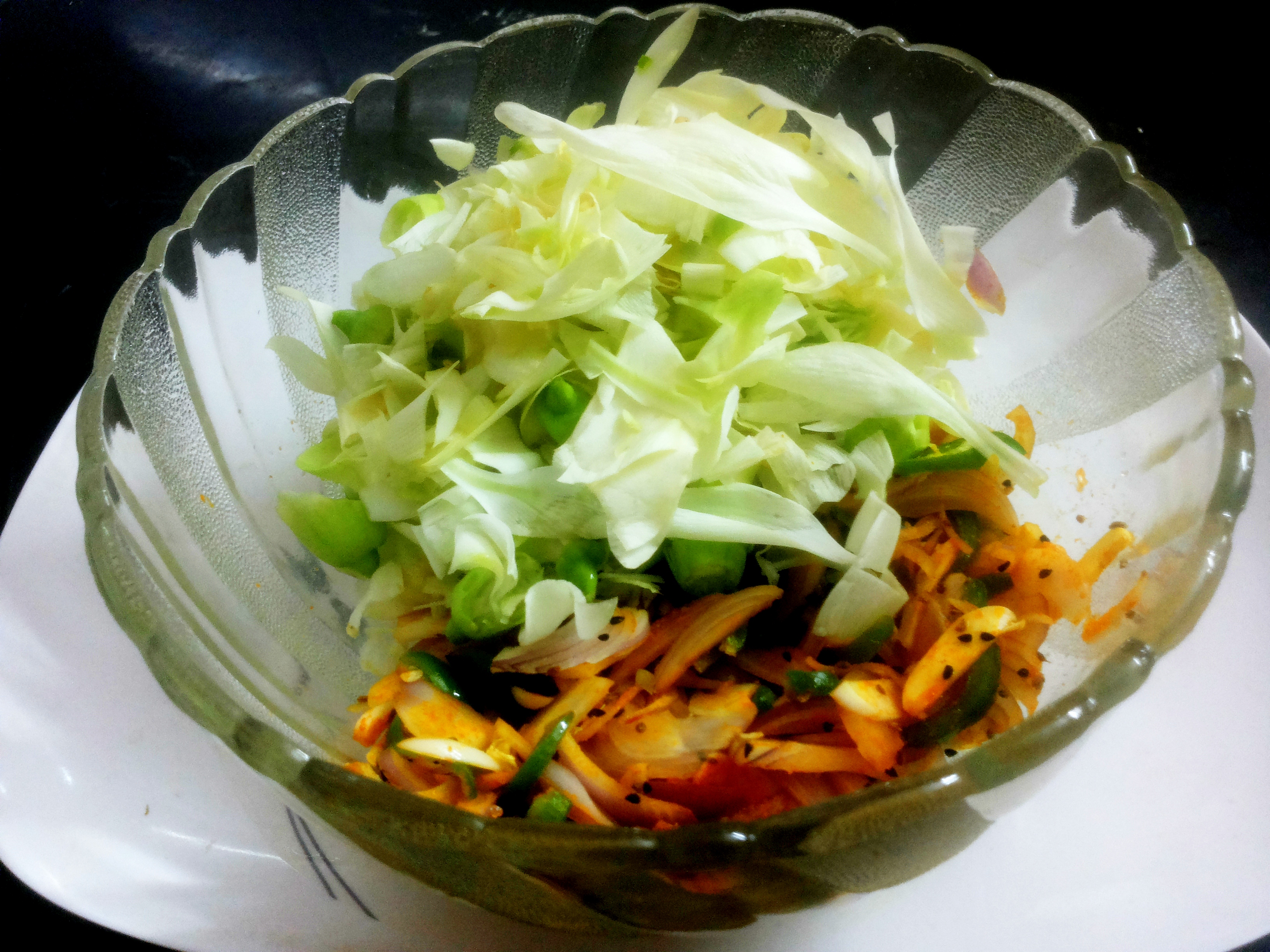 add chopped flowers and Besan
