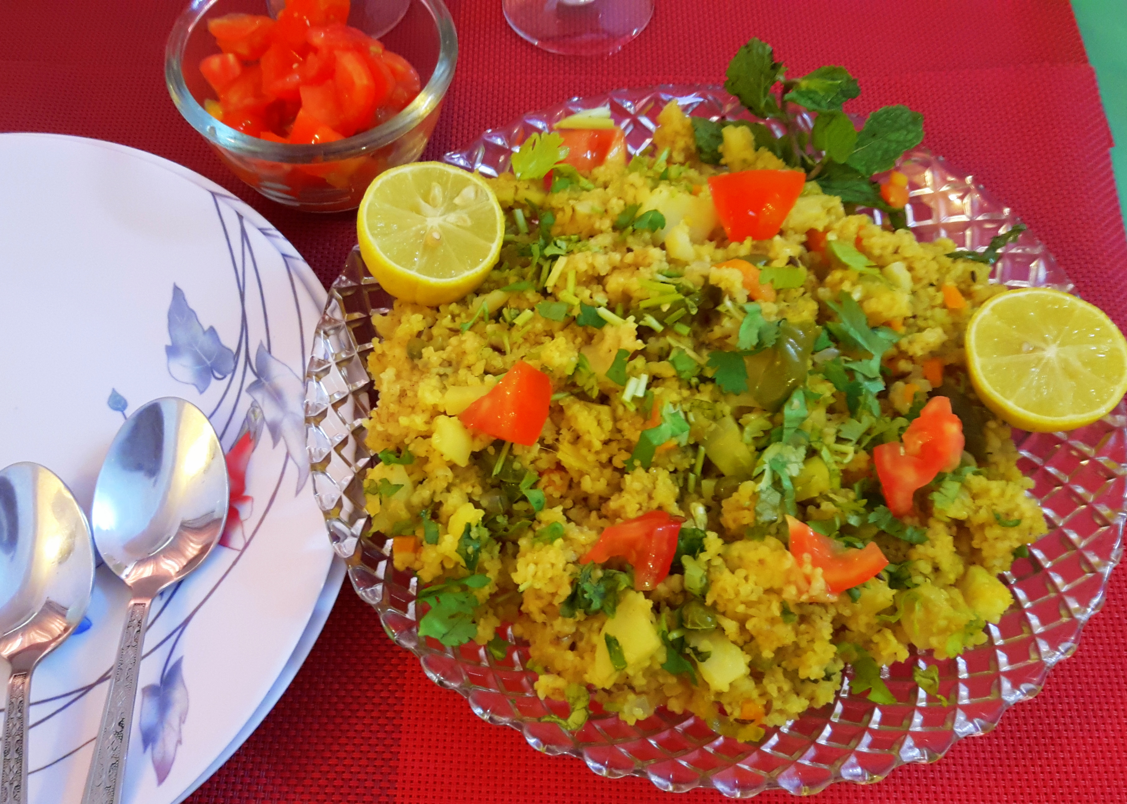 Wheat Dalia pulao (Mix vegetable wheat Dalia pulao)