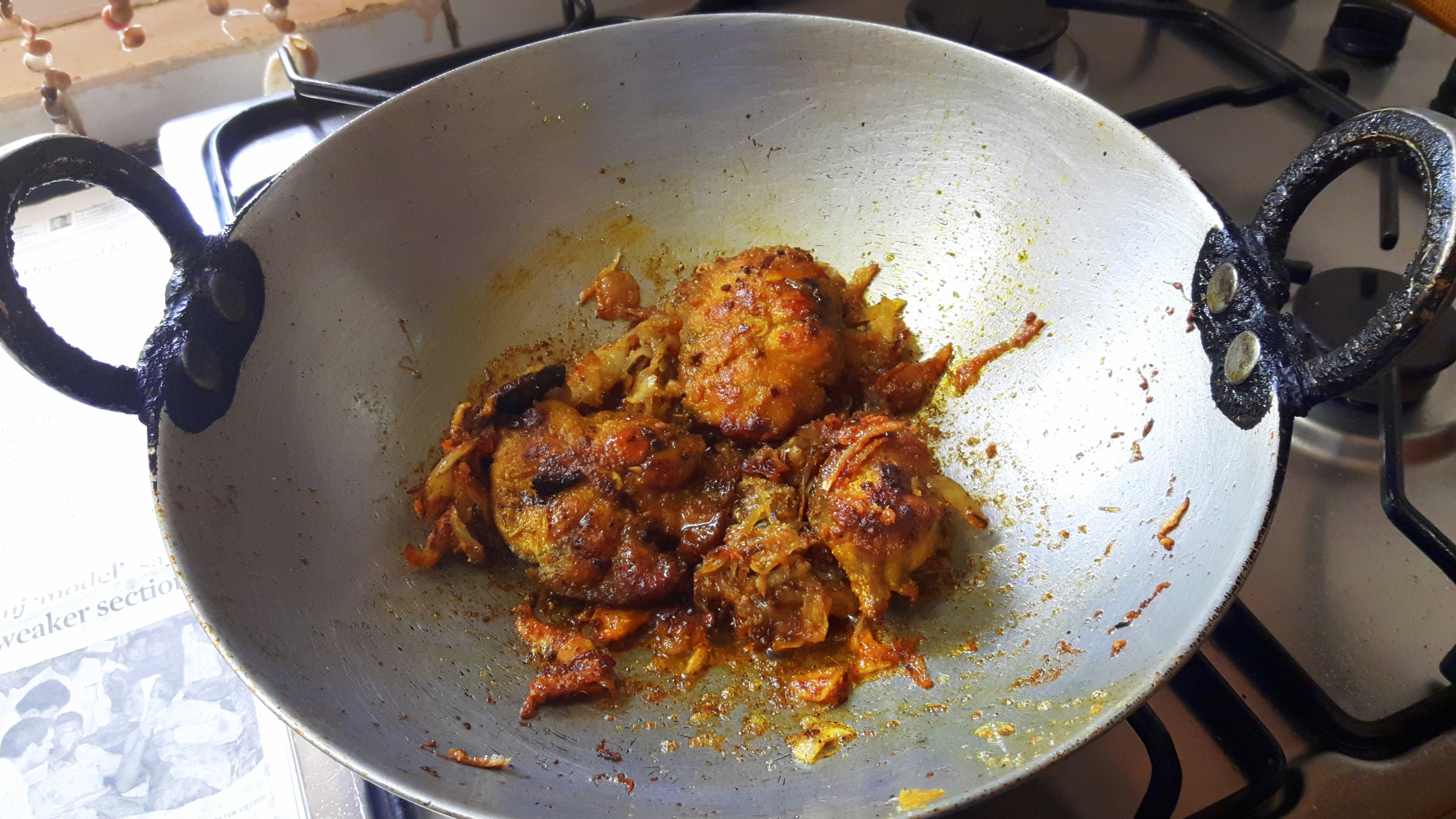 cook till oil starts leaving the edges