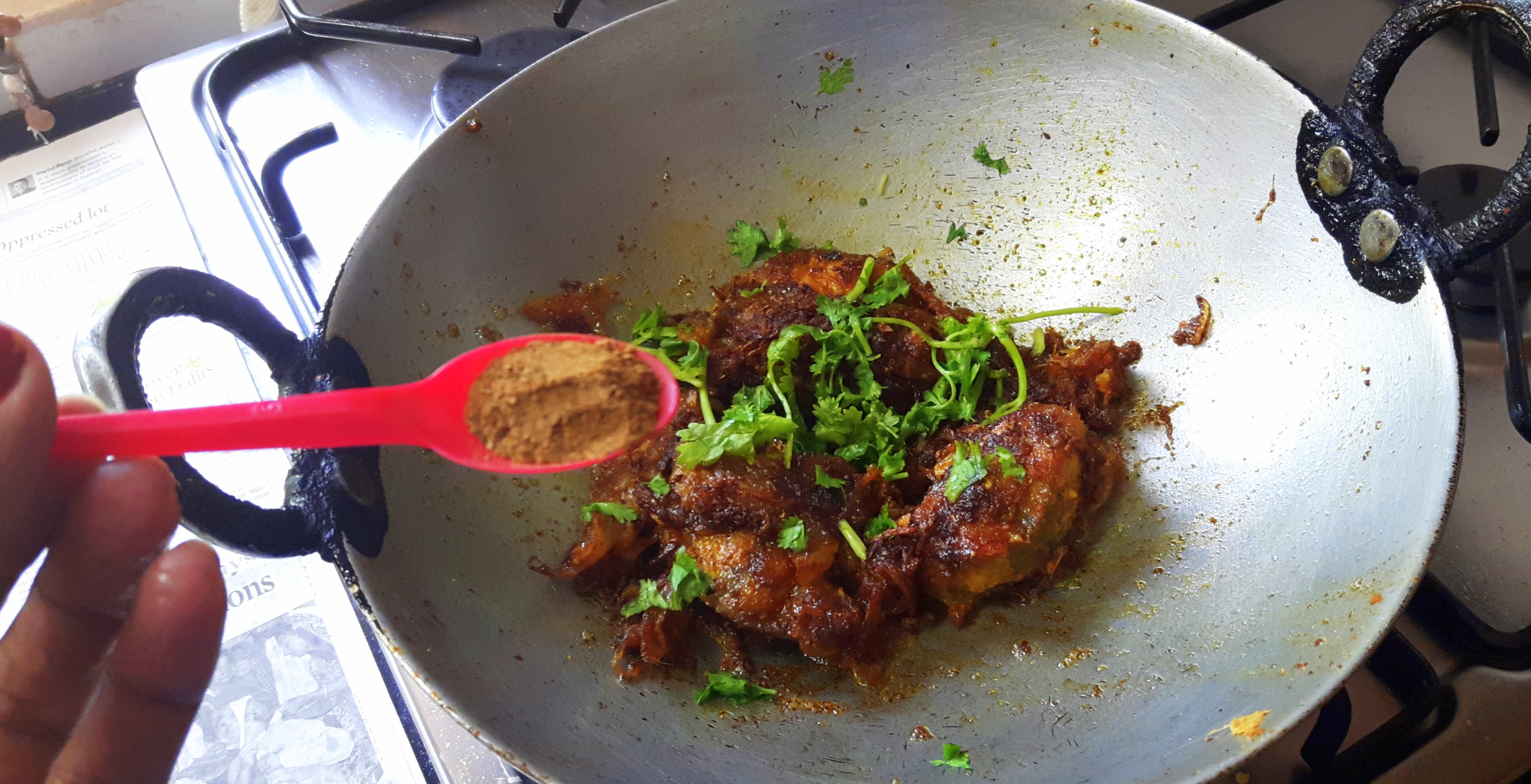 spread Garam masala powder