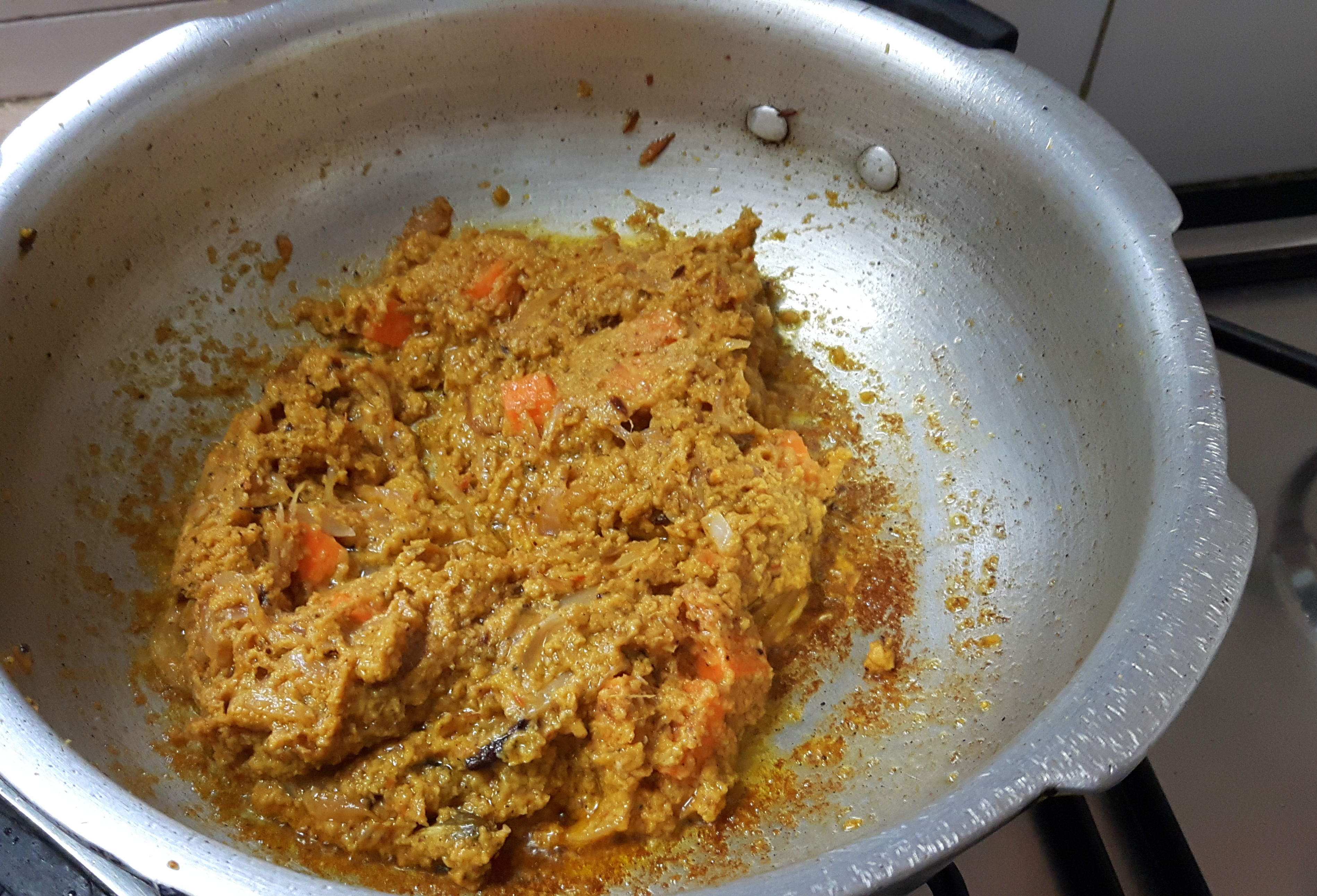 Add prepared masala paste in it, Stir it and fry