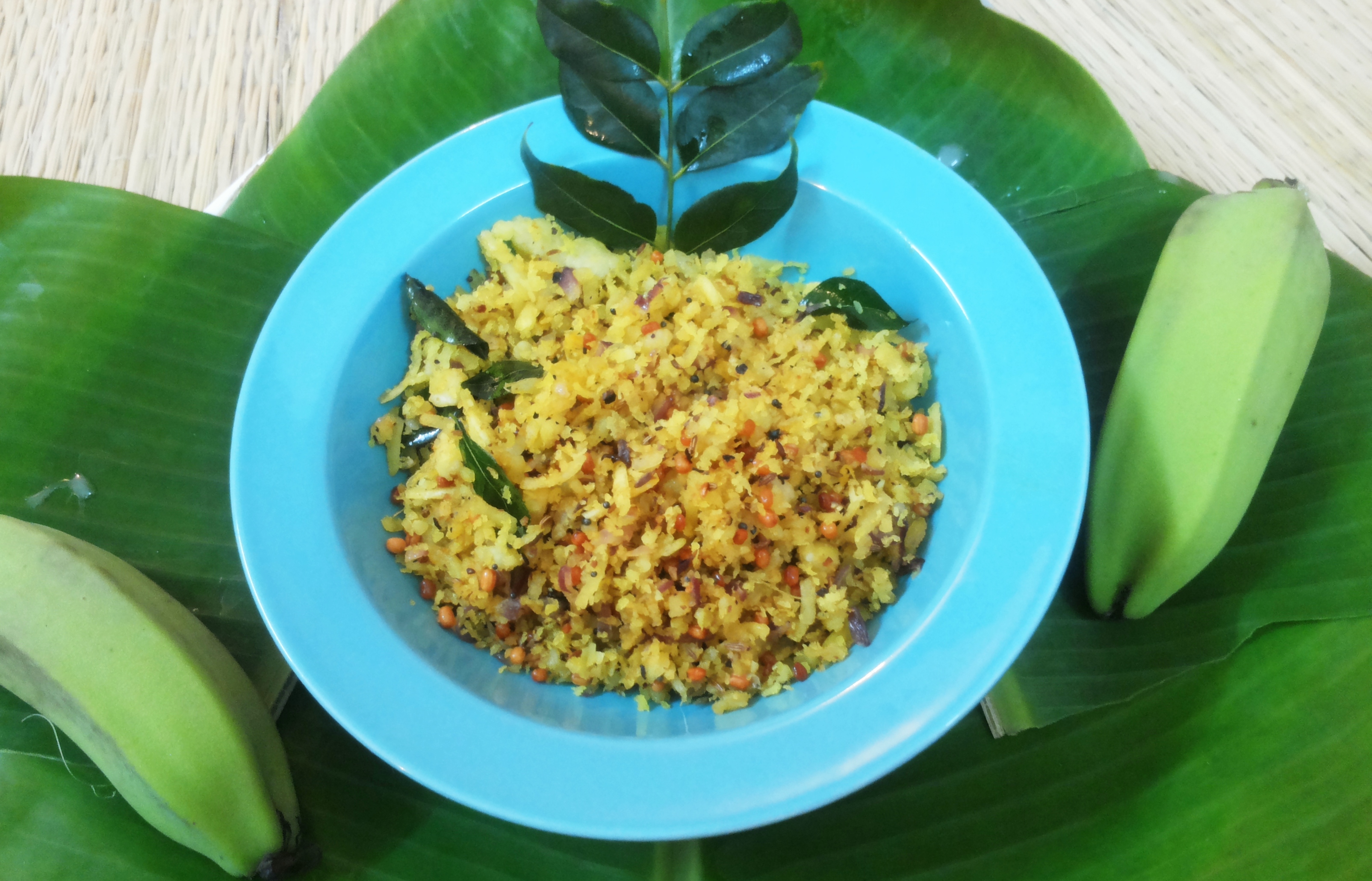Raw banana poriyal/dry sabji (south Indian style)