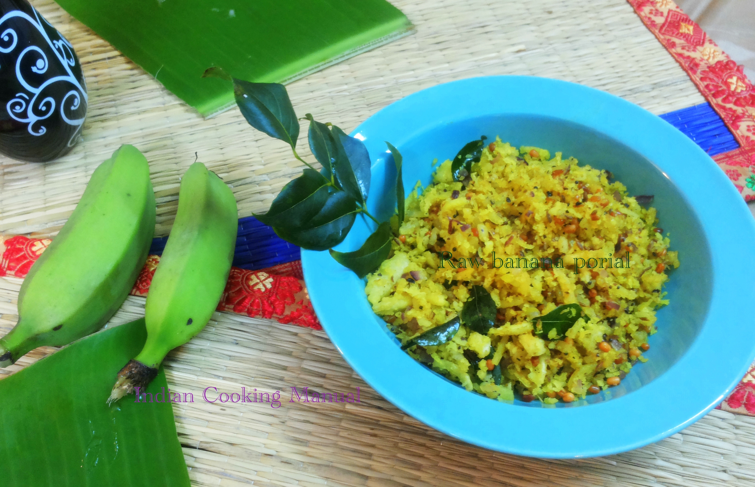 Raw banana poriyal/dry sabji (south Indian style)