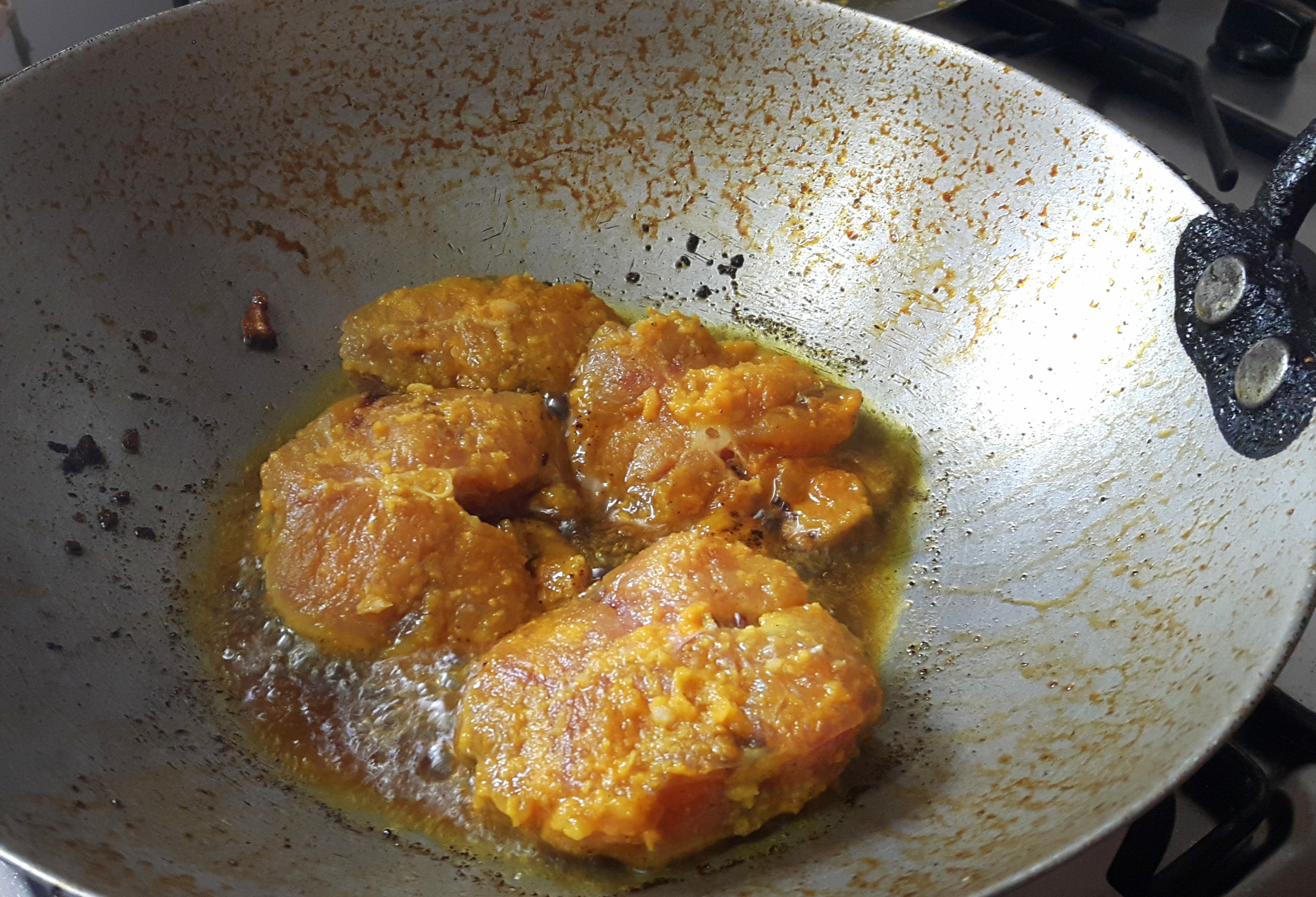 Fry fish on both sides till light golden color
