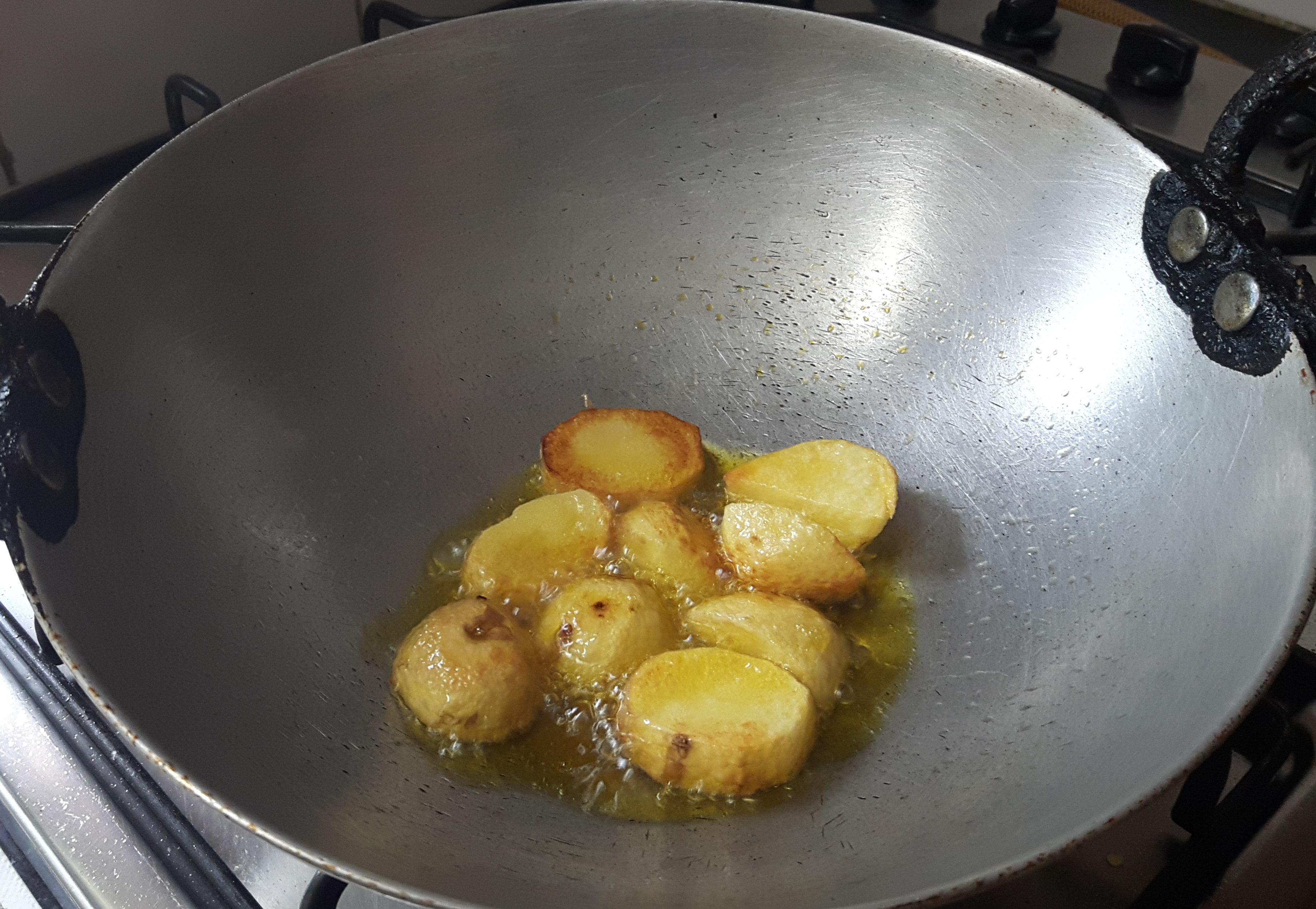 deep fry the potato until get cooked