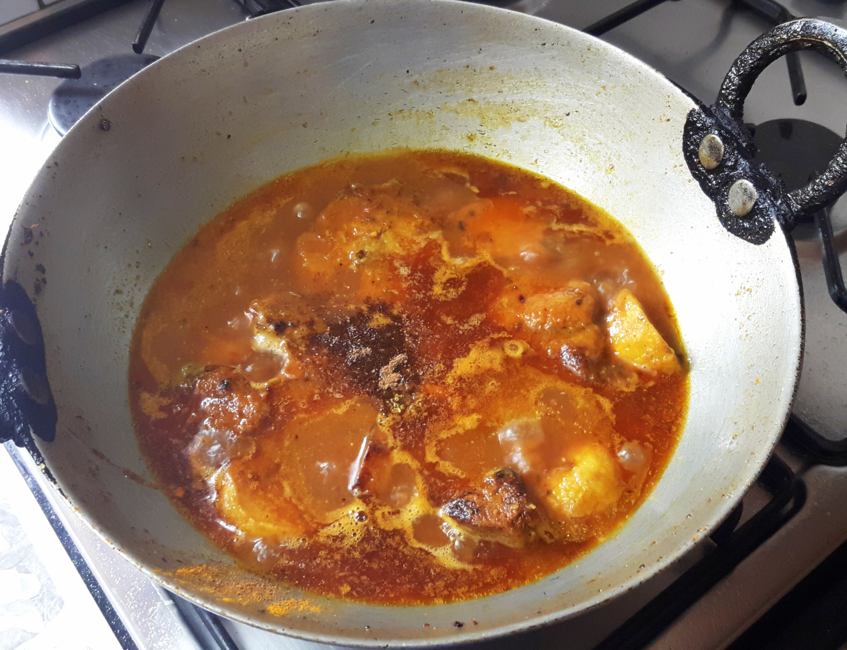 Fish with potato/aaloo